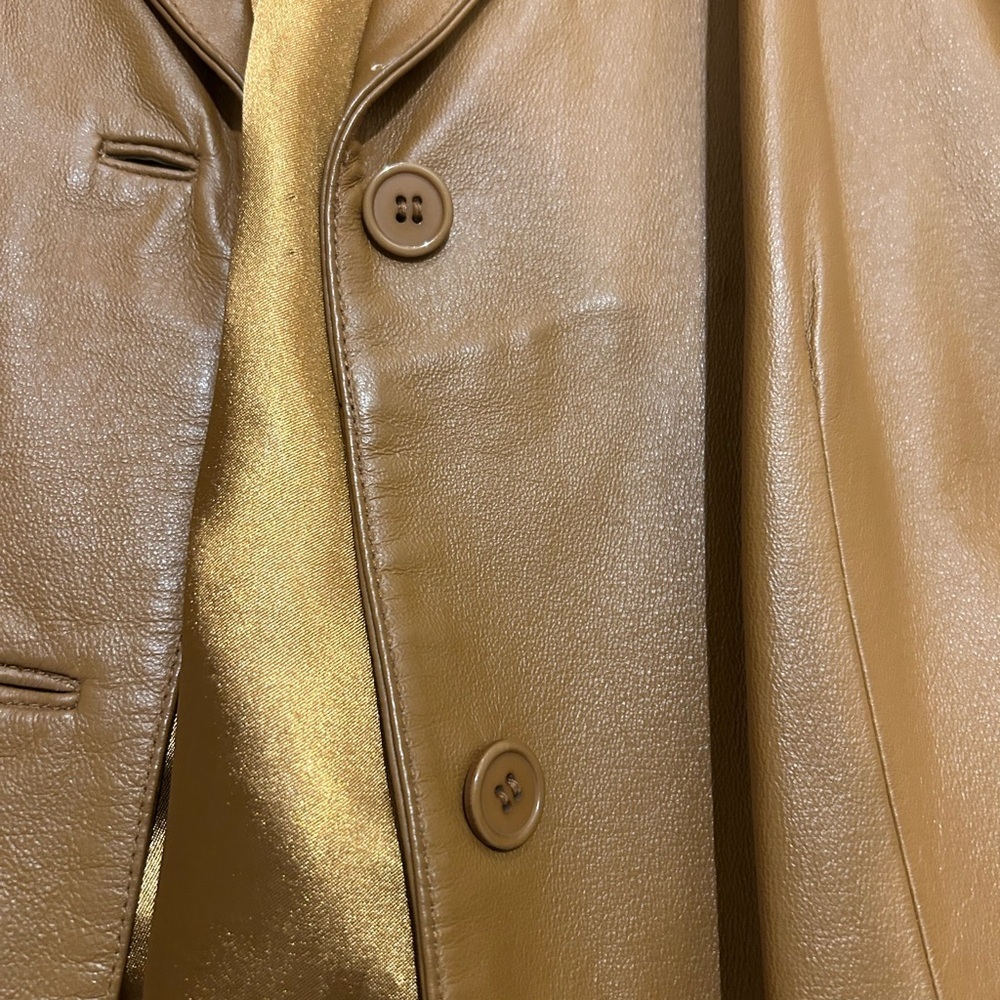 Clio Tan Leather Jacket - Picture 3 of 6